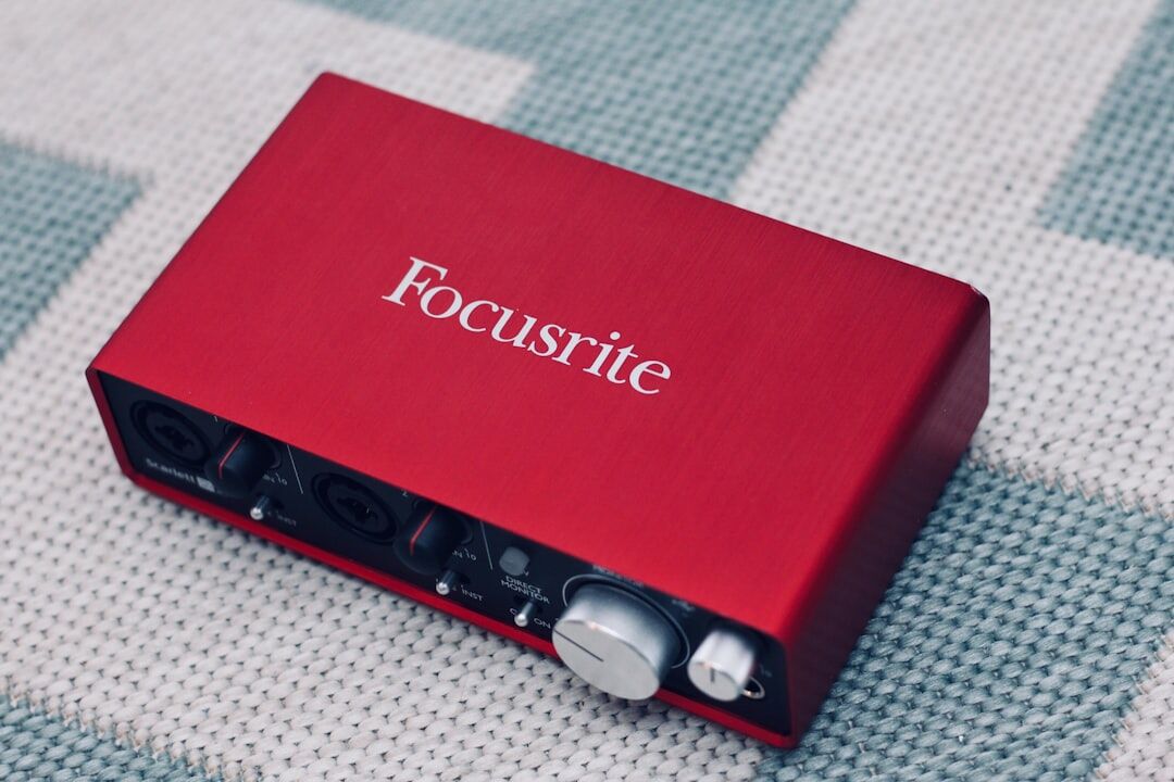 audio interface connected to mic