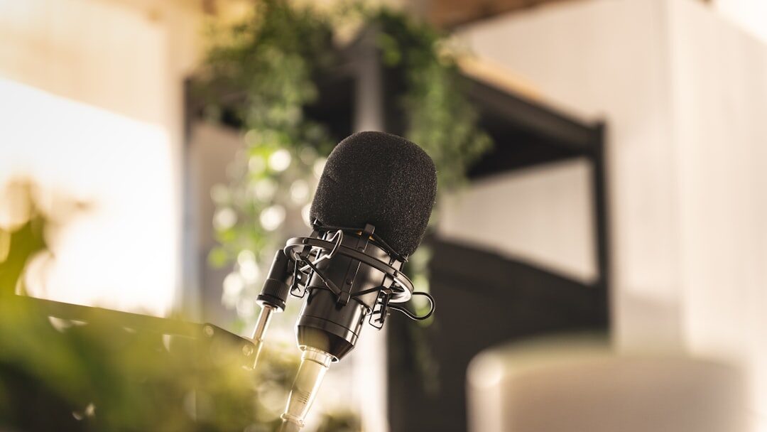 podcast host recording